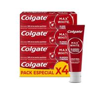 Colgate Max White Blanquea y Protege Pasta de Dientes 4 x 75ml, Dentífrico Blanqueador, Elimina hasta el 100% de las Manchas Superficiales, Dientes 1 tono más Blancos en 1 Semana