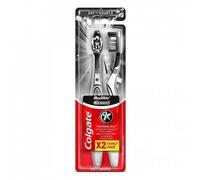 Colgate Max White - Cepillo de dientes suave para blanqueamiento de carbón, paquete de 2 unidades