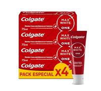 Colgate Max White One Pasta de Dientes Blanqueadora, Pack 4 Uds x 75ml, Dentífrico Blanqueador, Dientes 1 Tono Más Blancos en 1 Semana, Elimina Manchas Superficiales
