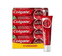 Colgate Max White One, Pasta de Dientes Blanqueante, 1 Tono Más Blancos en 1 Semana, Pack 4 Uds x 75ml