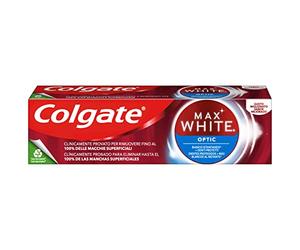 COLGATE - Max White Optic Whitening pasta de dientes - blanco instantáneo clínicamente probado - elimina hasta el 100% de las manchas en la superficie de los dientes - 1 tubo de 75 ml