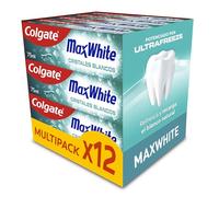 Pasta de dientes blanqueadora Colgate MaxWhite con cristales blancos 12x75ml | refresca el aliento | protección contra la caries | blanquemiento diario