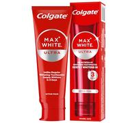 Colgate Max White - Pasta dental blanqueadora de espuma ultra activa de 75 ml, blanquea profundamente en solo 3 días, elimina las manchas profundas, sensación de calor y espuma rica, esmalte seguro
