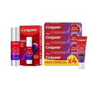 COLGATE Pack Pasta de Dientes Blanqueadora Max White Purple Reveal 4 x 75ml + Sérum Morado 40ml Blanqueador Instantáneo sin Flúor - Dientes más Blancos - Elimina las Manchas Superficiales