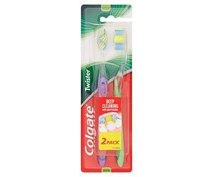 Colgate Palmolive - Cepillo de dientes Twister, paquete de 1 x 2