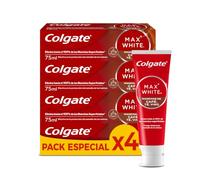 Colgate Pasta de dientes blanqueadora Max White For Coffee 75ml, Tea & Wine, elimina hasta el 100% de las manchas superficiales, protege el esmalte de los taninos, segura para el esmalte