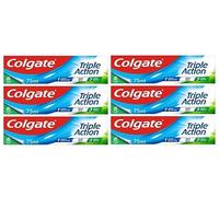 Colgate Pasta de dientes de triple acción, 6 unidades de 75 ml: protección de caries, dientes blancos y aliento fresco, no apto para niños menores de 7 años.
