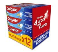 Colgate Pasta de dientes Maximum Caries Protection Pack 12 x 50ml | tecnología superior** anticaries | esmalte 4 veces más fuerte | pasta de dientes con flúor y arginina | sabor a menta