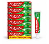 Colgate Pasta de dientes Maximum Cavity Protection con menta, 6 x 100 ml - Pasta de dientes con flúor y calcio, protección de caries, dientes fuertes y aliento fresco