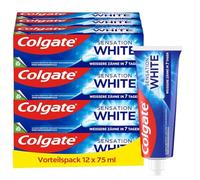 Colgate Pasta de dientes Sensation White 12 x 75 ml - Eliminación suave del esmalte de la superficie - Blanqueamiento dental para dientes blancos persistentes