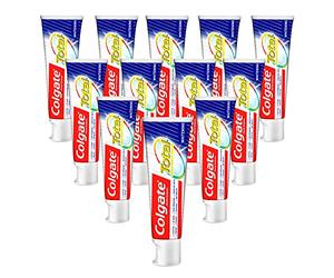 Colgate Pasta de dientes Total Plus Healthy White 12x75ml - Protección superior para dientes, lenguas, mejillas y encías