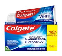 Colgate Sensation Blanqueador Pasta de dientes 2x75ml - Pasta de dientes Blanqueadora - Blanquea en 10 días - Con microcristales limpiadores activos - Prevención de manchas - Seguro para el esmalte