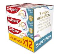 COLGATE Total Advanced Esmalte Sano Pasta de Dientes, Pack 12 Uds x 75ml, Ayuda a Reparar el Esmalte Debilitado, Dentífrico Blanqueador con 24h de Defensa Antibacteriana Reforzada para la Boca