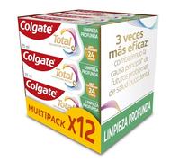 COLGATE Total Advanced Limpieza Interdental Pasta de Dientes, 12 Uds x 75 ml, Dentífrico con Flúor, Limpieza en Zonas de Difícil Acceso, 24H de Defensa Antibacteriana Reforzada para la Boca