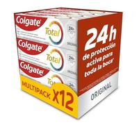 Colgate Total Original Pasta de Dientes, Pack 12 Uds x 75 ml, Dentífrico con 24H de Defensa Antibacteriana Reforzada para la Boca*, Tecnología Antibacteriana de Doble Zinc