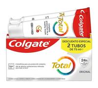 Colgate Total Original Pasta de Dientes, Pack 2 Uds x 75 ml, Dentífrico con 24H de Defensa Antibacteriana Reforzada para la Boca*, Tecnología Antibacteriana de Doble Zinc