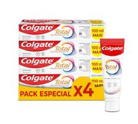 COLGATE - Pasta de Dientes Colgate Total Original 4x100 ml, Dentífrico con Protección Antibacteriana 24h, Ideal para Caries y Sensibilidad Dental, 3 Veces Más Eficaz, Repara, Revitaliza y Refresca