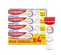 COLGATE Total Pasta de Dientes Blanqueadora, Pack 4 x 100ml, Dentífrico Blanqueador con 24h Defensa Antibacteriana Reforzada para la Boca*, Exclusiva Tecnología Antibacteriana de Doble Zinc