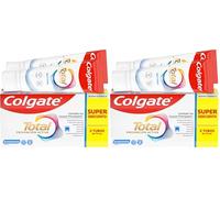 Colgate Total Prevención Activa Blanqueador Pasta de Dientes 2x75ml | Combate las causas principales* de los problemas de salud bucodental | 24h de Protección antibacteriana¹ | Clínicamente Probado