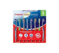 Colgate Total Whole Mouth Health Advanced Whitening Soft Floss Tip Bristles Wraparound Cheek and Tongue Cleaner Cerdas en espiral - 8 cepillos de