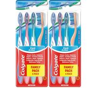 Colgate Triple Acción, Cepillo de Dientes Medio - Pack 4 ud (Paquete de 2)