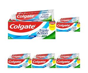 Colgate Triple Acción Pasta de Dientes, Pack 2 Uds x 75ml, Dentífrico con Flúor, Pasta de Dientes Anticaries, Ayuda a Mantener los Dientes Blancos, Refresca el Aliento, para Toda la Familia