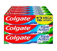 Colgate Triple Action 12 x 75 ml | Pasta de dientes con fluoruro | Pasta de dientes para proteger la caries | Ayuda a mantener los dientes blancos de forma natural | Refresca el aliento | Para toda la
