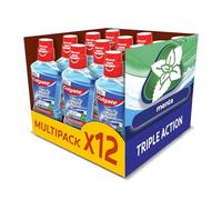 Colgate Triple Action, Enjuague Bucal Antibacteriano, Pack 12x500ml | Colutorio con flúor, Elimina placa bacteriana, Fortalece esmalte, Combate mal aliento, Anticaries, Higiene bucal