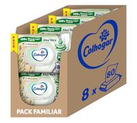Colhogar Aloe 8x80 - Papel Higiénico Húmedo Desechable con Extracto de Aloe Vera - Sin Alcohol - Dermatológicamente Testado - Paquete con 640 Toallitas Húmedas y Desechables por WC