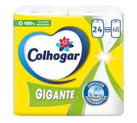 Colhogar Gigante x24 = 48 - Papel de Cocina Extra Absorbente y Resistente - Pack de 12 x 2 Rollos (Total 24)