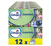 Colhogar Pañuelos Faciales Suavísimo Family Pack x1680 - Caja de Pañuelos Faciales - Resistentes a la Lavadora - Caja con 140 Pañuelos - Color Blanco [1680 Un] (12x140)