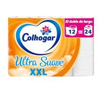 Colhogar Ultra Suave XXL x12 - Papel Higiénico Suave - Paquete con 12 Rollos Extra Grandes - Papel de Baño de 2 Capas - 100% Libre de Perfume - Blanco, 12, 12 unidad, 1