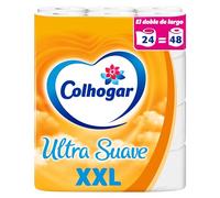 Colhogar Ultra Suave XXL x24 - Papel Higiénico Suave - Paquete con 24 Rollos Extra Grandes - Papel de Baño de 2 Capas - 100% Libre de Perfume - Blanco