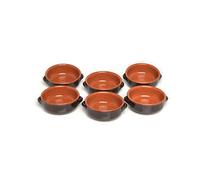 Colì Maioliche e Terrecotte dal 1650 - Juego de 6 Cuencos Brunella con Asas, Terracota, marrón, 14 x 14 x 5 cm