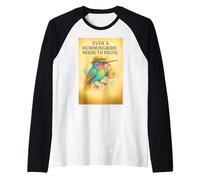 Colibrí acuarela - Pequeño Pájaro Mensaje Bienestar Relajarse Camiseta Manga Raglan