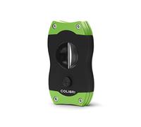 Colibri-Cortapuros negro con detalles color verde en acero inoxidable-guillotina resorte-Cigarros de hasta 2,38cm de diámetro-Corte en V profundo 7mm-Con estuche de regalo.Colibri desde 1928