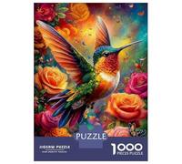 Colibrí Entre Rosas 1000 Piezas Puzzle Clásico Puzzle para Adultos, Cartón Grueso - Ultra Difícil, Antiestrés Total, Ideal para Ocio Y Creatividad 52x38cm/1000pcs