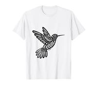 Colibrí Folk Art Motif Botánico Estilo Nórdico Camiseta