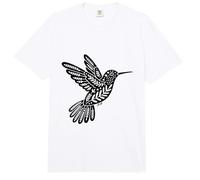 Colibrí Folk Art Motif Botánico Estilo Nórdico Comfort Colors Adult Heavyweight T-Shirt
