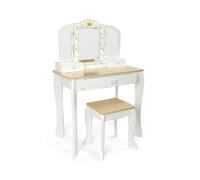 Colibrì - Juego de tocador con espejo y luces funcionales, taburete para niños, decoración de dormitorio, certificación FSC, juego para niñas de 3 años en adelante, ideal como regalo. Dimensiones: 70
