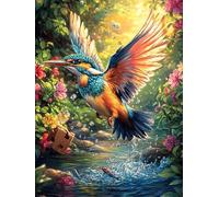 Colibrí Junto a una Cascada Puzzle 500 Piezas Papel Mayores Sueño Mágico de Ciencia Ficción Terapia Ocupacional Entretenimiento Sin Pantalla para Navidad Regalo Original 500 PCS