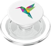 Colibrí Origami - Diseño geométrico de pájaro PopSockets PopGrip para MagSafe