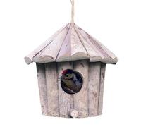 Colibrí pajarera, decorativo de madera con techo, pajarera de decoración de jardín, para el rey de invierno pinzón gorrión petirrojo gorrión periquito pájaro ventana árbol al aire libre