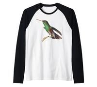 Colibrí Verde Oreja Violeta Hermoso Colibrí Camiseta Manga Raglan