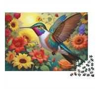 Colibrí Volando Entre Flores Puzzle 1000p Adultos Y Ni?os Muy Difícil Puzzle Muy Difícil Mejor Valorados Entrenamiento De Concentración Cartón Premium 70x50cm/1000pcs