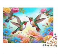 Colibríes en Bloom Puzzle 1000p para Hombres Y Mujeres para Enmarcar Pasatiempo Mejor Valorados Impresión HD Materiales Ecológicos 38x26cm/1000pcs