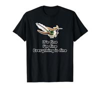 Colibríes Everything is It's I'm Fine Happy Birds Camiseta gráfica económica, Hombre, Negro, L
