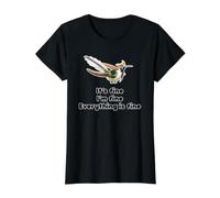 Colibríes Everything is It's I'm Fine Happy Birds Camiseta gráfica económica, Mujer, Negro, L