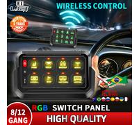 COLIGHT 12Gang RGB Panel de interruptor inalámbrico Led luz de trabajo interruptores caja controlador para coches universales camión barco 4X4 4WD 12V 24V 12 Gang Wireless