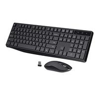COLIKES - Combo de teclado y mouse inalámbricos, mouse y teclado inalámbricos USB de 2.4 G, mouse ergonómico delgado de 3 niveles, Plug & Play sensible para computadora, portátil, PC, tamaño completo